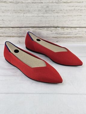 Rothy's Ballet Flats Pointed Toe Bright Red Women's Size 8.5